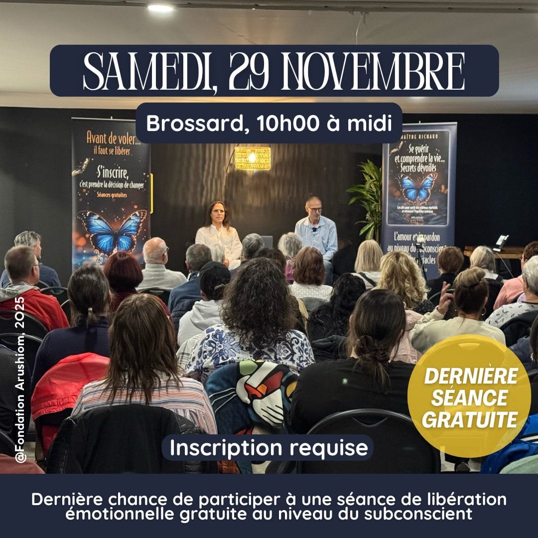 Séance de libération émotionnelle au niveau du subconscient guidée par Maître Richard - 29 novembre 2025