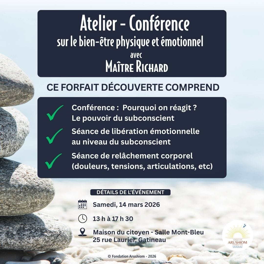 Atelier-conférence sur le bien-être physique et émotionnel avec Maître Richard - 14 mars 2026